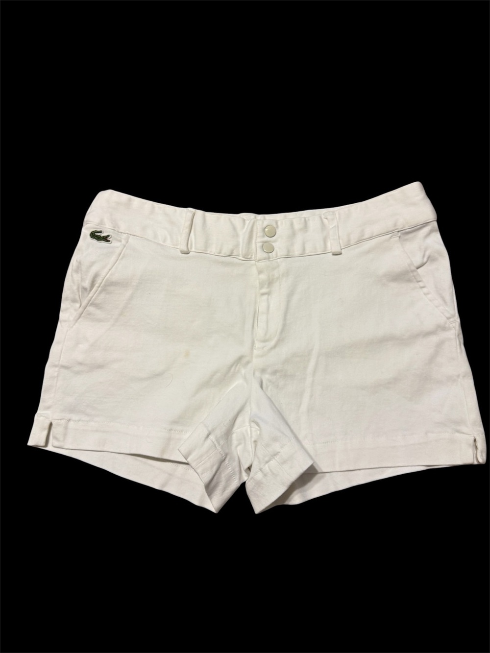 Lacoste White Women's Cotton strechy low waist shorts size 38 like new